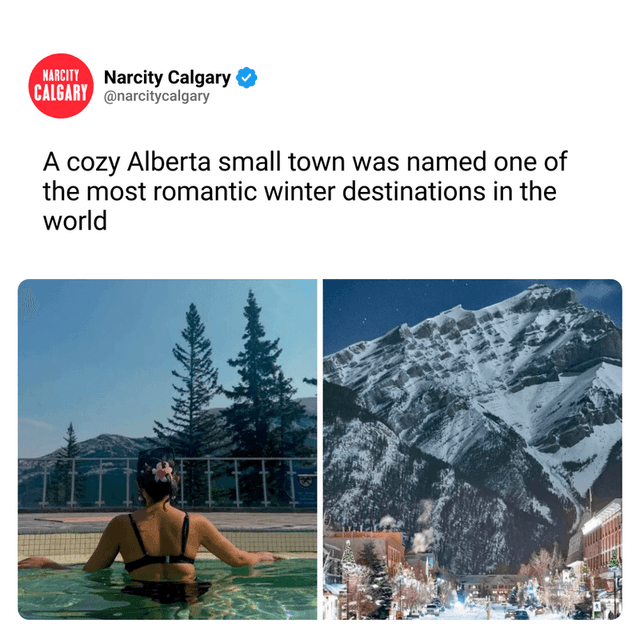 A cozy Alberta small town was named one of the most romantic winter destinations in the world