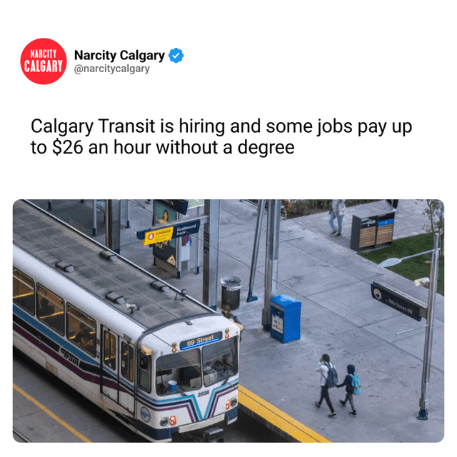 Calgary Transit is hiring and some jobs pay up to $26 an hour without a degree