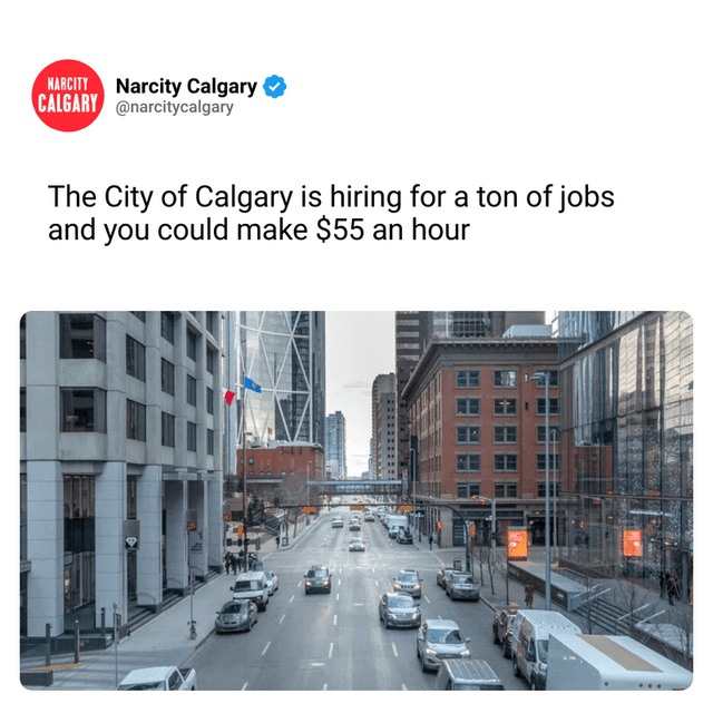 The City of Calgary is hiring for a ton of jobs and you could make $55 an hour