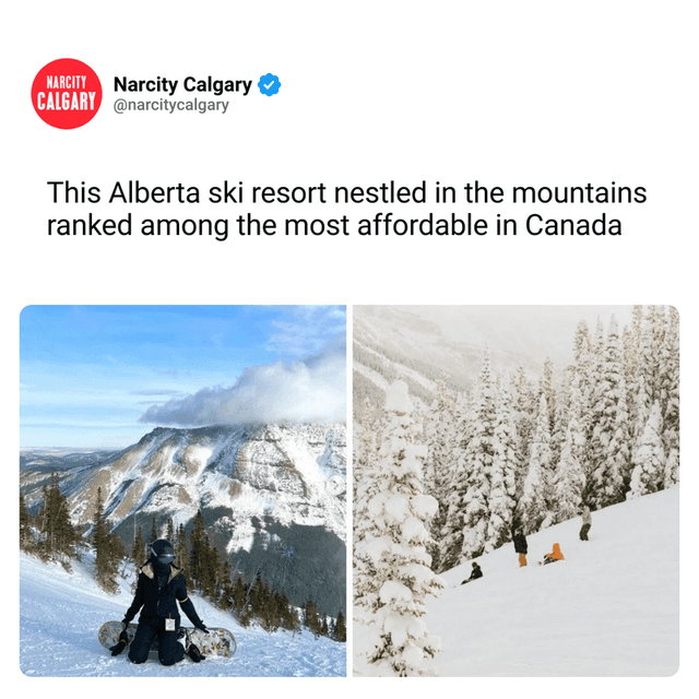 This Alberta ski resort nestled in the mountains ranked among the most affordable in Canada