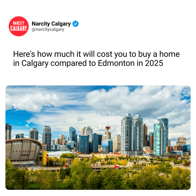 Here's how much it will cost you to buy a home in Calgary compared to Edmonton in 2025