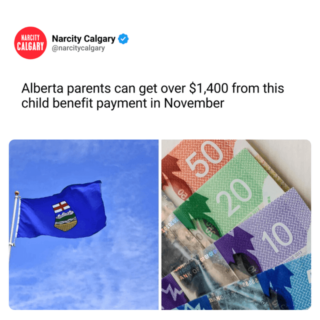 Alberta parents can get over $1,400 from this child benefit payment in November