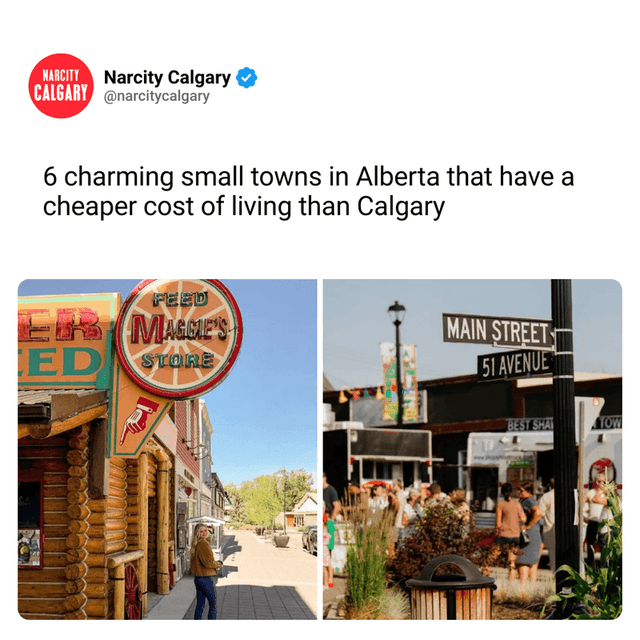 6 charming small towns in Alberta that have a cheaper cost of living than Calgary