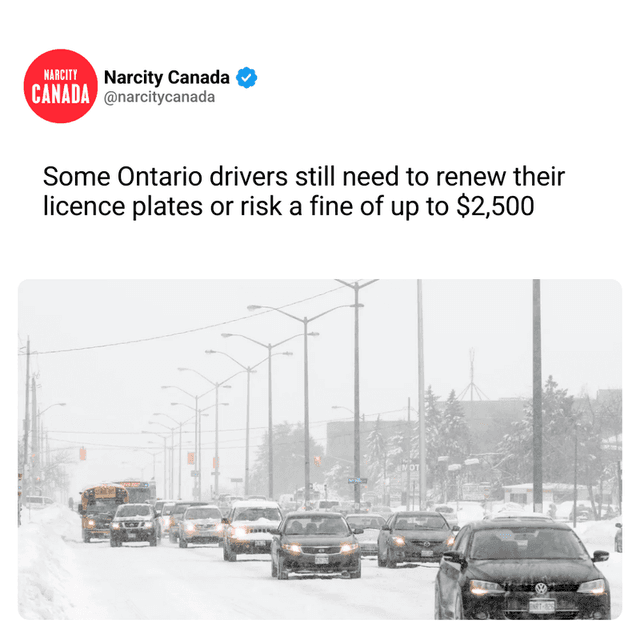 Some Ontario drivers still need to renew their licence plates or risk a fine of up to $2,500