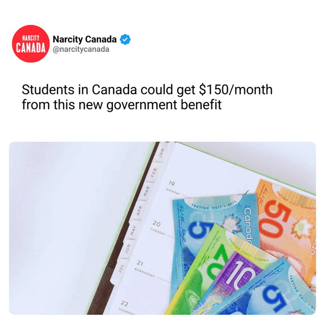 Students in Canada could get $150/month from this new government benefit