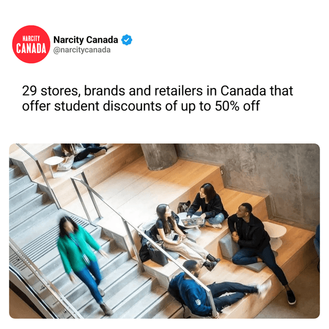 29 stores, brands and retailers in Canada that offer student discounts of up to 50% off