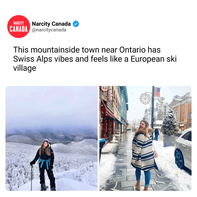 This mountainside town near Ontario has Swiss Alps vibes and feels like a European ski village