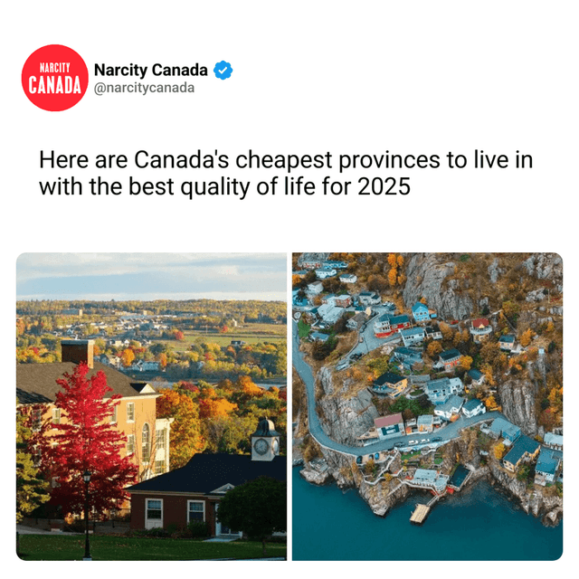 Here are Canada's cheapest provinces to live in with the best quality of life for 2025