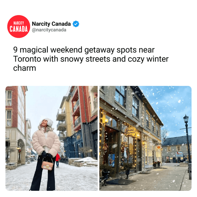 9 magical weekend getaway spots near Toronto with snowy streets and cozy winter charm