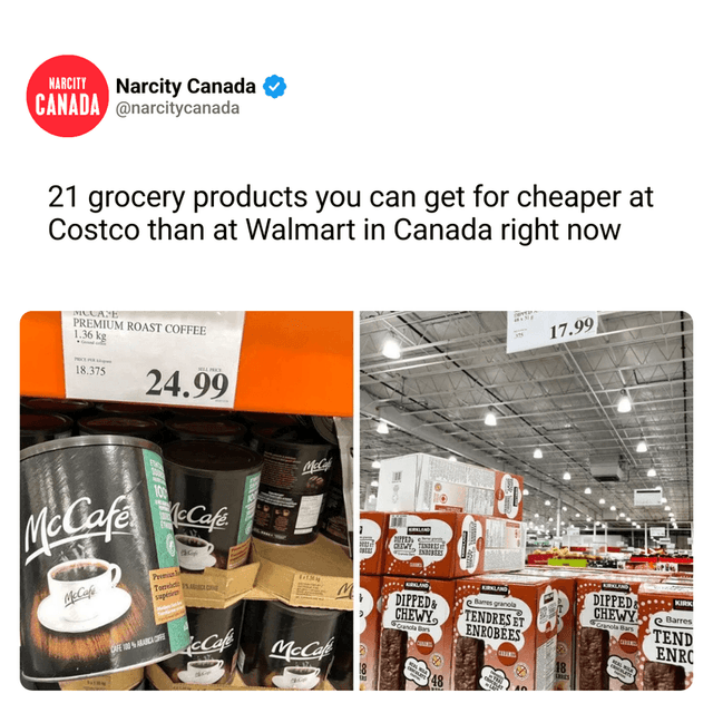 21 grocery products you can get for cheaper at Costco than at Walmart in Canada right now