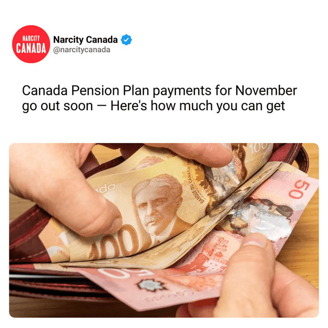 Canada Pension Plan payments for November go out soon — Here's how much you can get