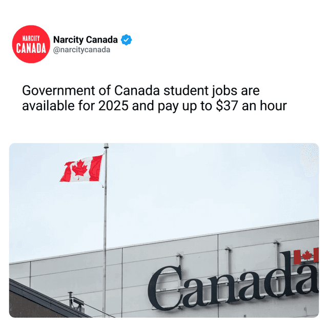 Government of Canada student jobs are available for 2025 and pay up to $37 an hour