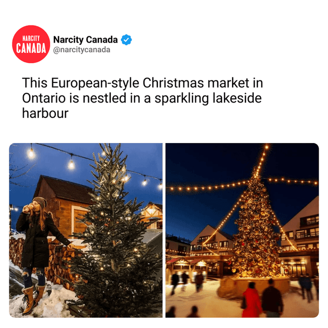 This European-style Christmas market in Ontario is nestled in a sparkling lakeside harbour