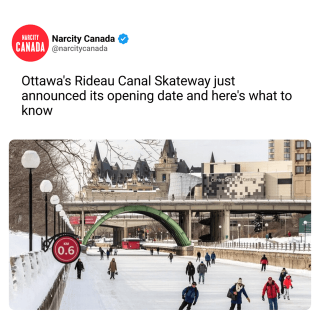 Ottawa's Rideau Canal Skateway just announced its opening date and here's what to know