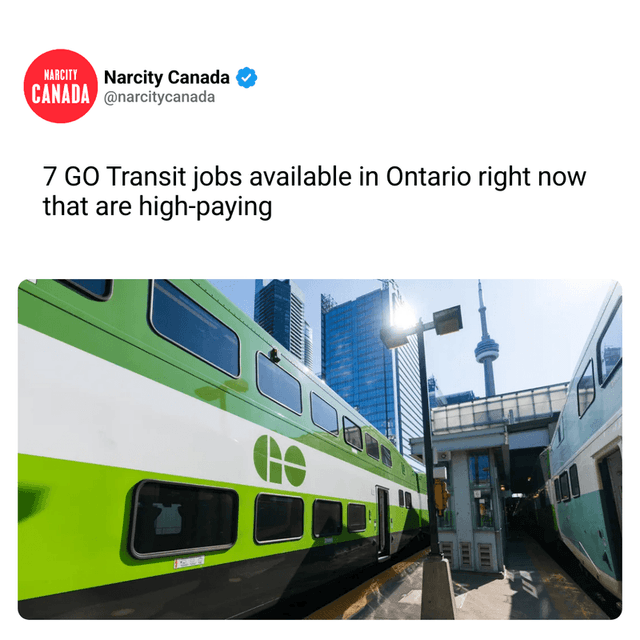 7 GO Transit jobs available in Ontario right now that are high-paying