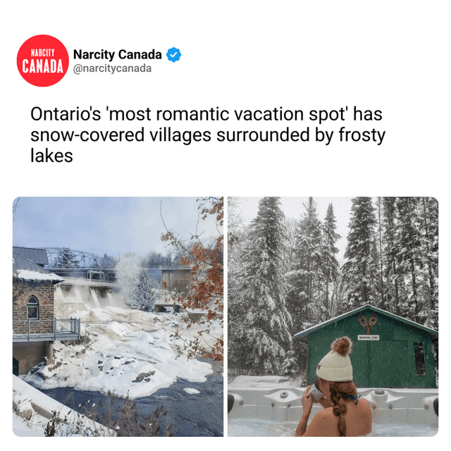 Ontario's 'most romantic vacation spot' has snow-covered villages surrounded by frosty lakes