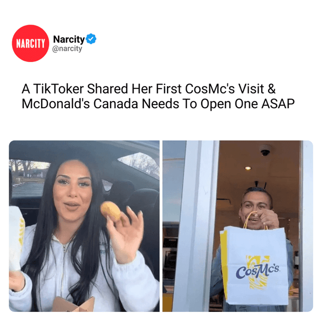 A TikToker Shared Her First CosMc's Visit & McDonald's Canada Needs To Open One ASAP