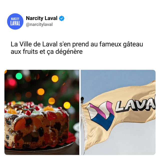 La Ville de Laval s'en prend au fameux gâteau aux fruits et ça dégénère