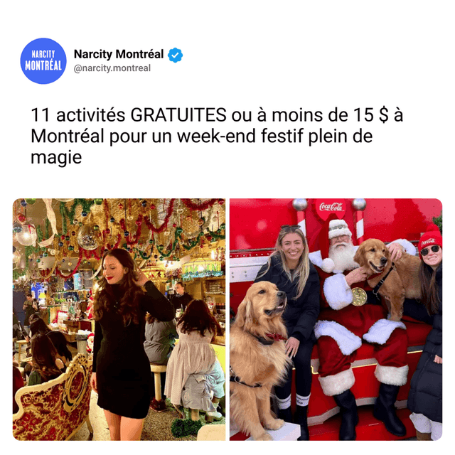 11 activités GRATUITES ou à moins de 15 $ à Montréal pour un week-end festif plein de magie