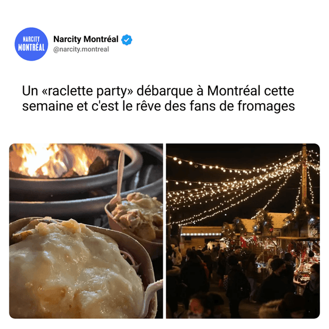 Un «raclette party» débarque à Montréal cette semaine et c'est le rêve des fans de fromages