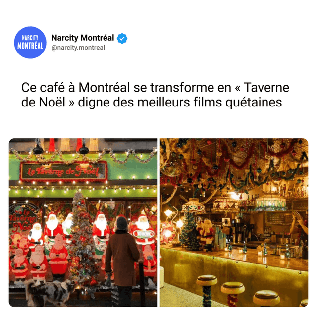 Ce café à Montréal se transforme en « Taverne de Noël » digne des meilleurs films quétaines