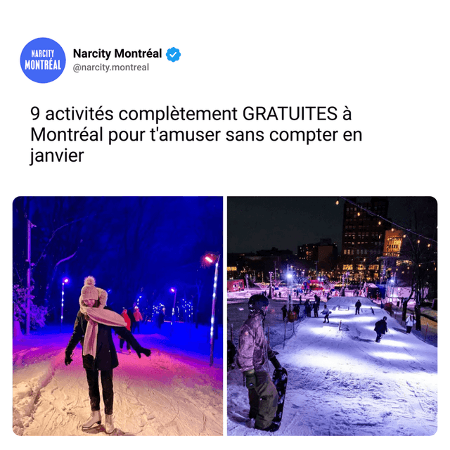 9 activités complètement GRATUITES à Montréal pour t'amuser sans compter en janvier