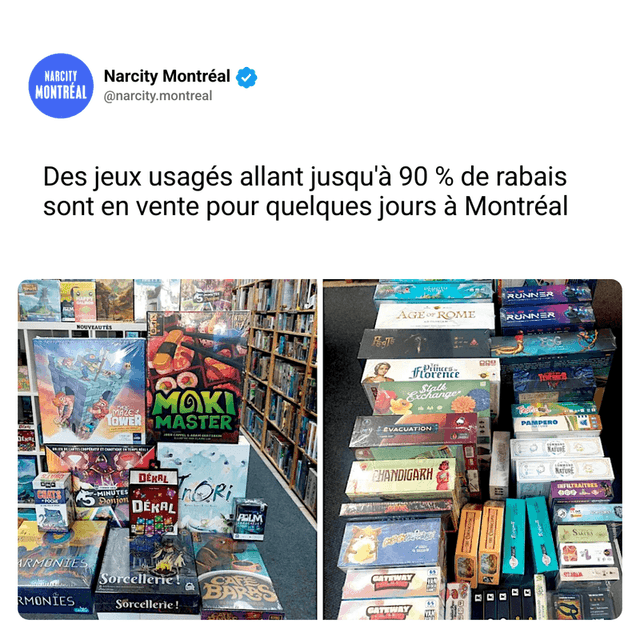 Des jeux usagés allant jusqu'à 90 % de rabais sont en vente pour quelques jours à Montréal