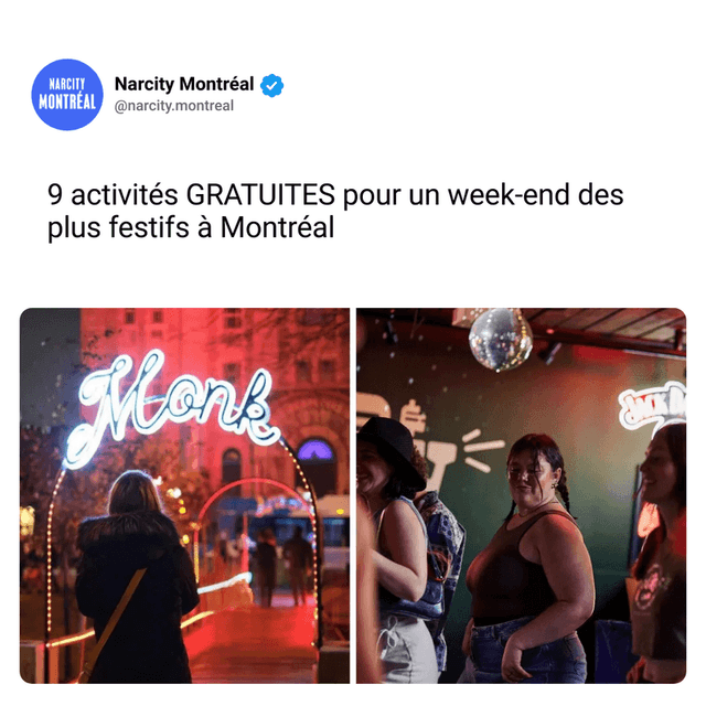 9 activités GRATUITES pour un week-end des plus festifs à Montréal