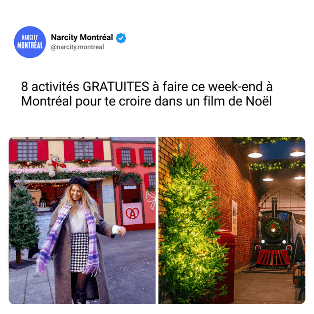 8 activités GRATUITES à faire ce week-end à Montréal pour te croire dans un film de Noël