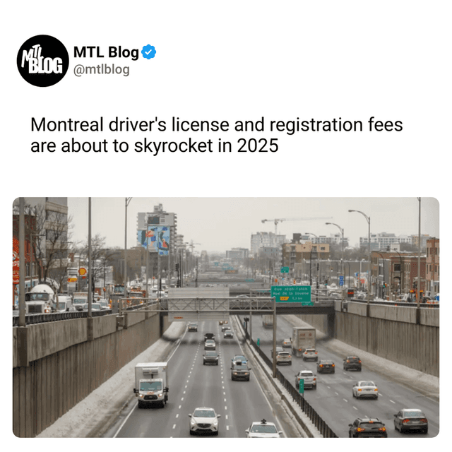 Montreal driver's license and registration fees are about to skyrocket in 2025