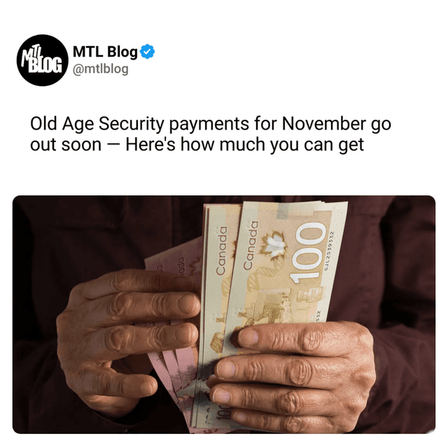 Old Age Security payments for November go out soon — Here's how much you can get