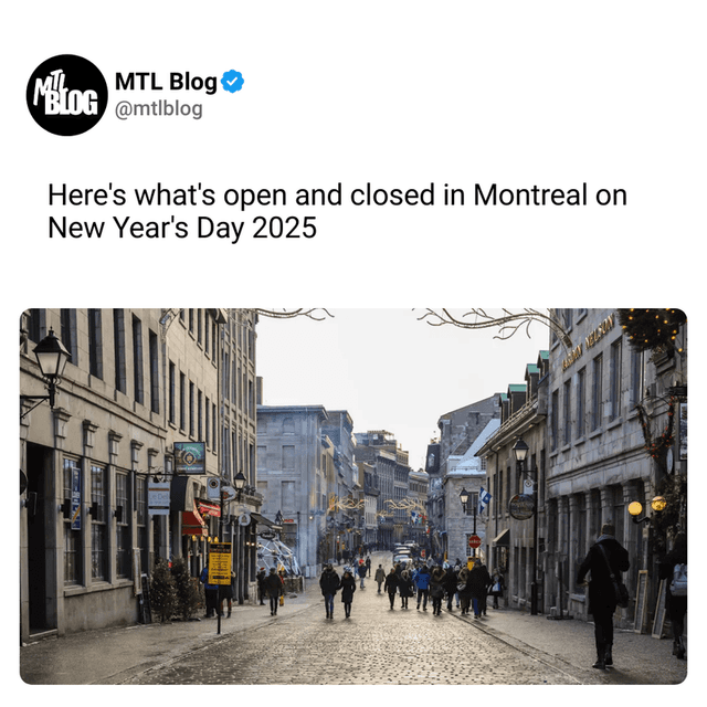 Here's what's open and closed in Montreal on New Year's Day 2025