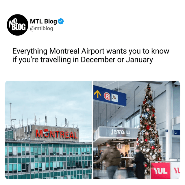 Everything Montreal Airport wants you to know if you're travelling in December or January