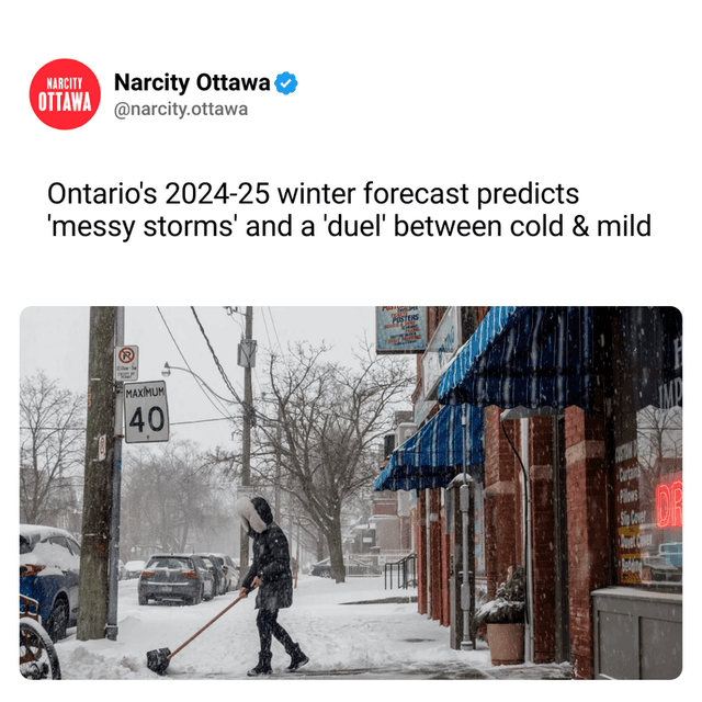 Ontario's 2024-25 winter forecast predicts 'messy storms' and a 'duel' between cold & mild