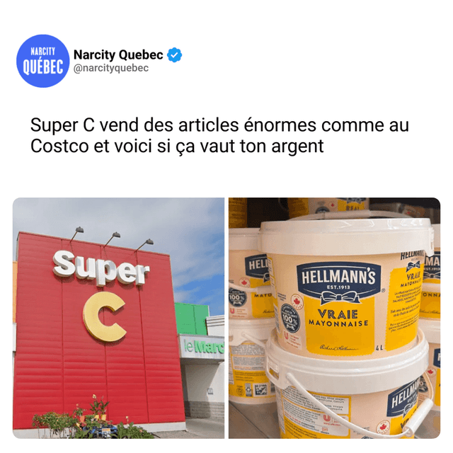 Super C vend des articles énormes comme au Costco et voici si ça vaut ton argent