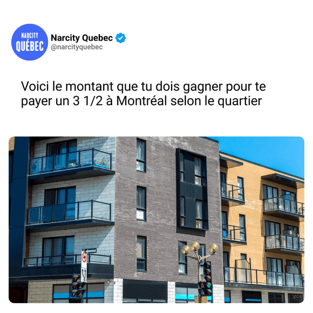 Voici le montant que tu dois gagner pour te payer un 3 1/2 à Montréal selon le quartier