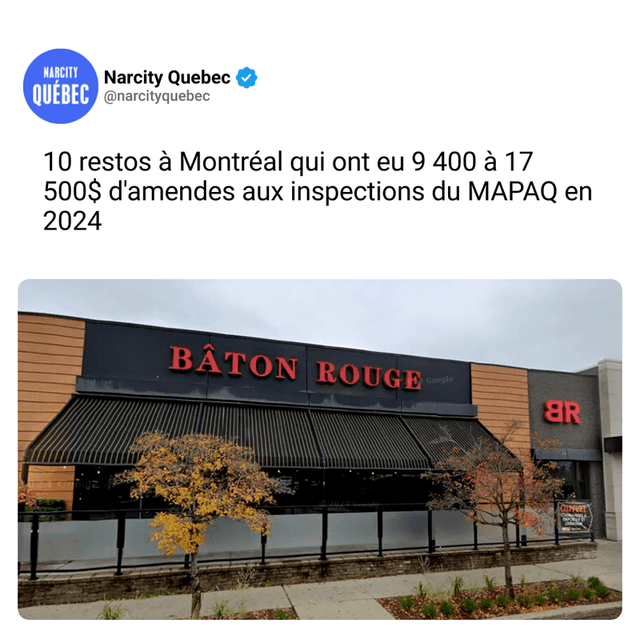 10 restos à Montréal qui ont eu 9 400 à 17 500$ d'amendes aux inspections du MAPAQ en 2024