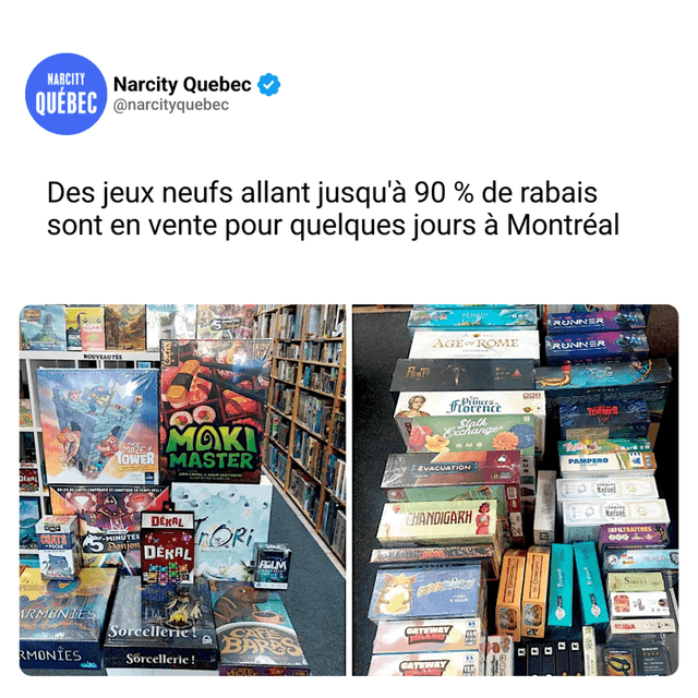 Des jeux neufs allant jusqu'à 90 % de rabais sont en vente pour quelques jours à Montréal