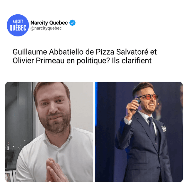 Guillaume Abbatiello de Pizza Salvatoré et Olivier Primeau en politique? Ils clarifient