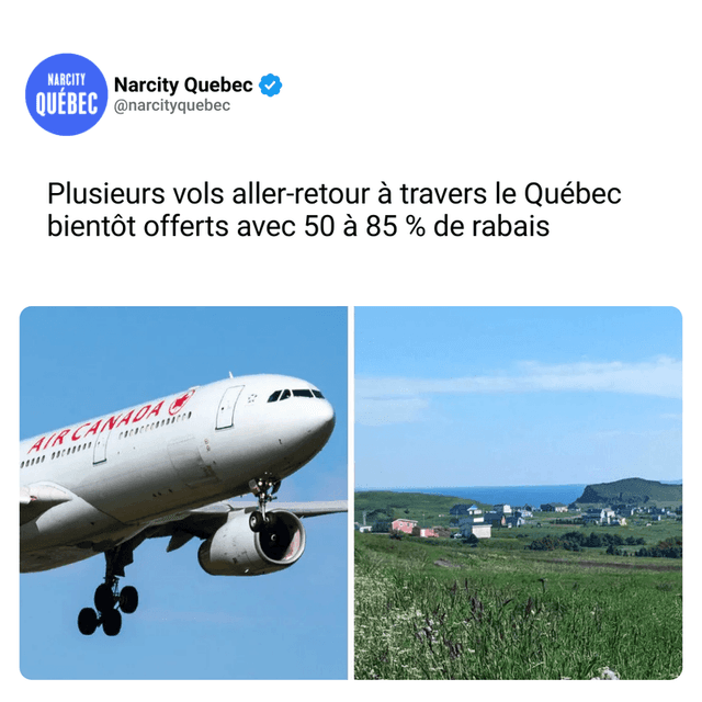 Plusieurs vols aller-retour à travers le Québec bientôt offerts avec 50 à 85 % de rabais