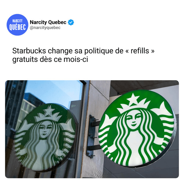 Starbucks change sa politique de « refills » gratuits dès ce mois-ci