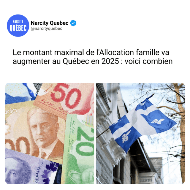 Le montant maximal de l'Allocation famille va augmenter au Québec en 2025 : voici combien