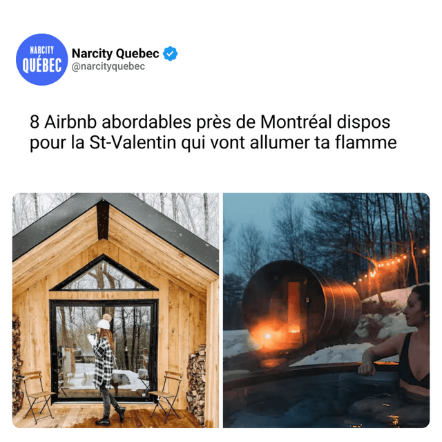 8 Airbnb abordables près de Montréal dispos pour la St-Valentin qui vont allumer ta flamme