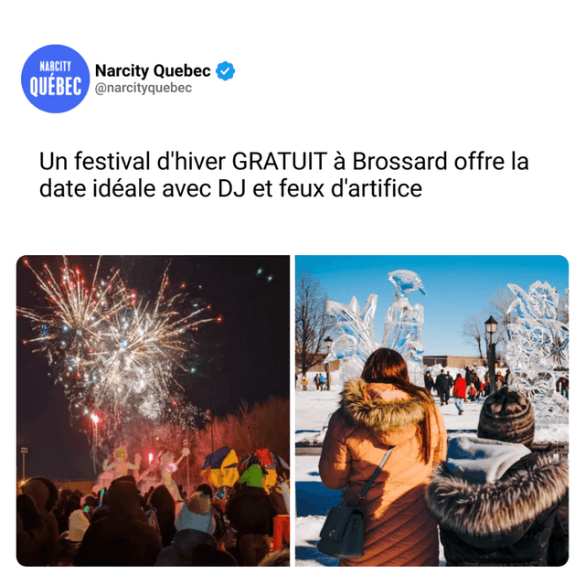 Un festival d'hiver GRATUIT à Brossard offre la date idéale avec DJ et feux d'artifice