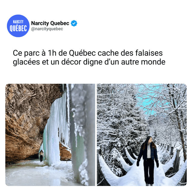 Ce parc à 1h de Québec cache des falaises glacées et un décor digne d’un autre monde