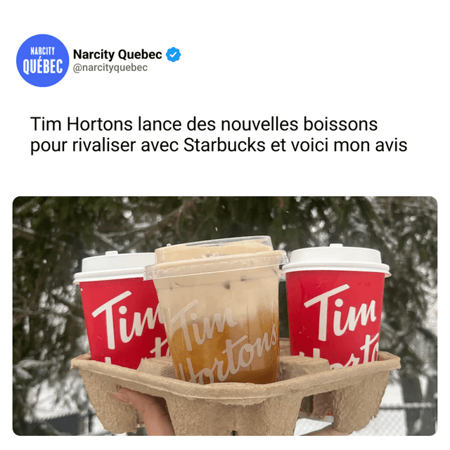 Tim Hortons lance des nouvelles boissons pour rivaliser avec Starbucks et voici mon avis