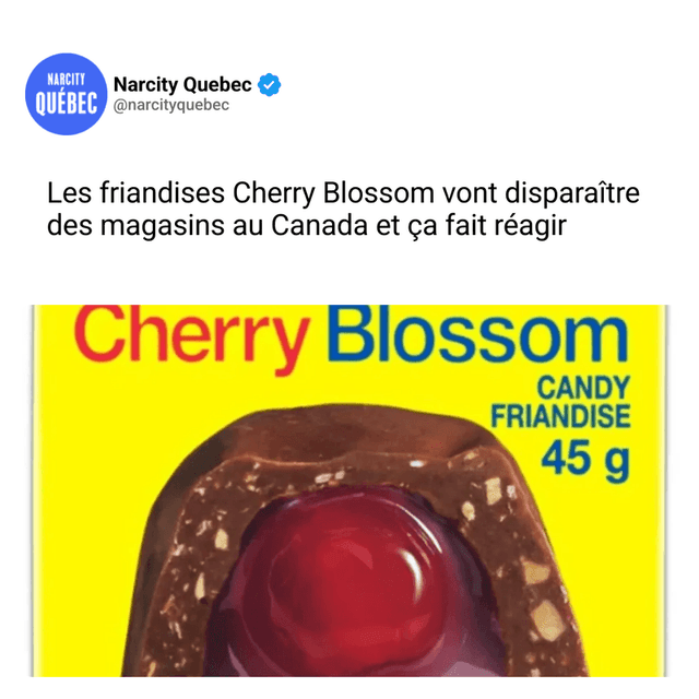 Les friandises Cherry Blossom vont disparaître des magasins au Canada et ça fait réagir