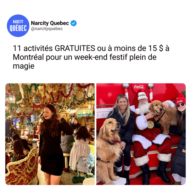 11 activités GRATUITES ou à moins de 15 $ à Montréal pour un week-end festif plein de magie