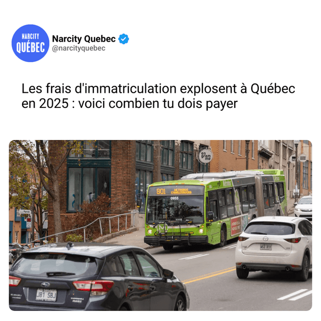 Les frais d'immatriculation explosent à Québec en 2025 : voici combien tu dois payer