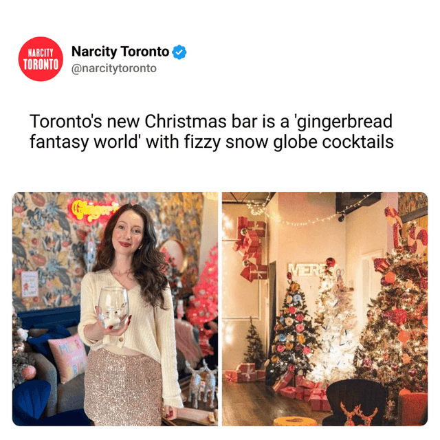 Toronto's new Christmas bar is a 'gingerbread fantasy world' with fizzy snow globe cocktails